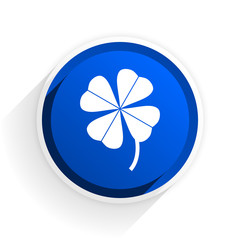 Aufkleber - four-leaf clover flat icon with shadow on white background, blue modern design web element
