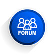© Alex White - forum flat icon with shadow on white background, blue modern design web element