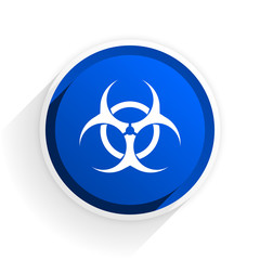 Aufkleber - biohazard flat icon with shadow on white background, blue modern design web element