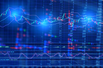 Wall Mural - financial Stock market graph on screen display