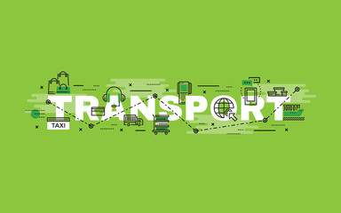 Wall Mural - Lettering flat line design concepts of Trasport