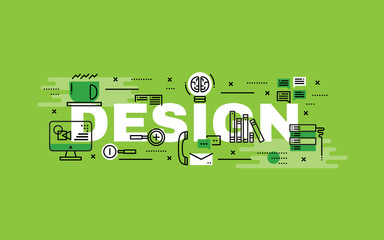 Wall Mural - Lettering flat line design concepts of Design