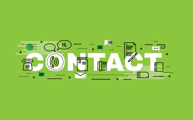 Wall Mural - Lettering flat line design concepts of Contact