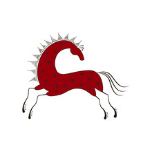 Chinese Zodiac Symbol Red Horse