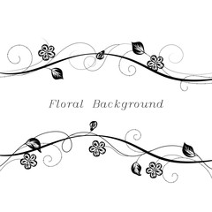 Naklejka na meble Simple floral background in black and white