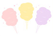 cute colorful cartoon sweet cotton candy set vector illustration

