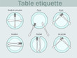 Table etiquette vector icons. Editable vector illustration.
