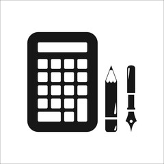 Mathematics subject simple icon on background