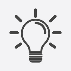 light bulb icon in white background. idea flat vector illustration. icons for design, website.