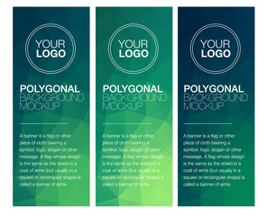 Sticker - Vertical polygonal banners