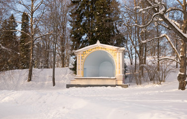 Wall Mural - Wooden summer stage in the old park in Lappeenranta. Finland