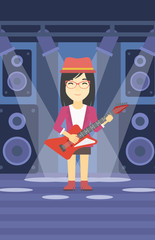 Poster - Musician playing electric guitar.