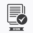 Text file sign icon. Check File document symbol.