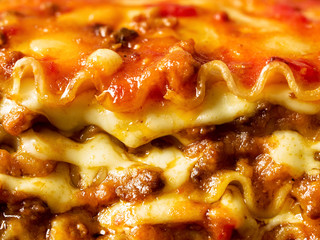 Poster - rustic italian cheesy lasagna pasta