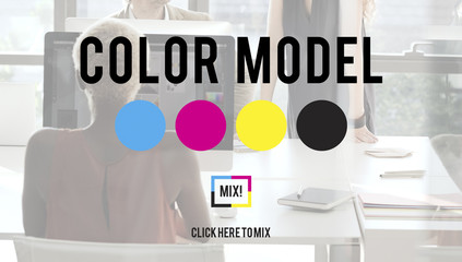 Sticker - Color Printing Ink Color Model CMYK Concept