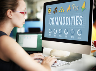 Wall Mural - commodities demand distribution economy concept