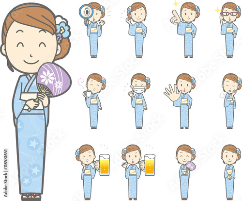 浴衣を着た女性vol 6 様々な表情やポーズのイラストをセット Stock Vector Adobe Stock 浴衣を着た女性vol 6 様々な表情やポーズのイラストをセット Stock Vector Adobe Stock