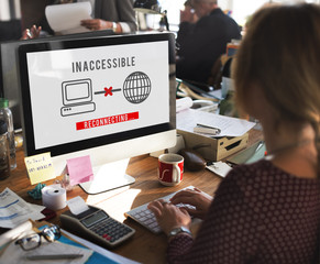 Inaccessible Denied Firewall Rejection Security Concept