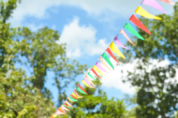 Triangle flag pennant banner during celebration photo