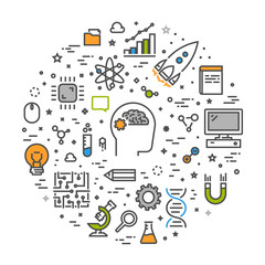 Wall Mural - vector line web concept for science