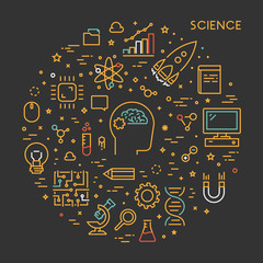 Wall Mural - vector line web concept for science.