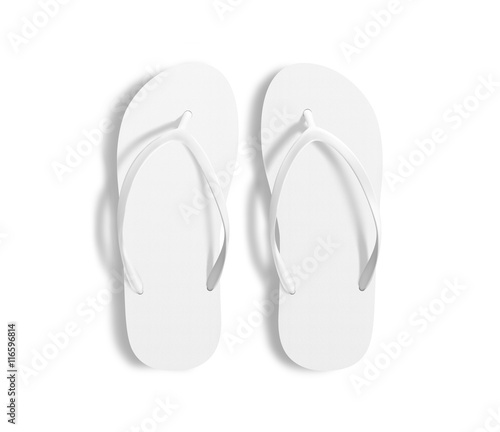 Download Pair of blank white beach slippers, design mockup ...