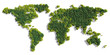 World Map made of green trees
