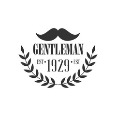 Poster - Gentleman Club Label Design With Moustache