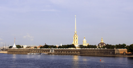 Panorama of Peter and Paul fortress in Saint-Petersburg