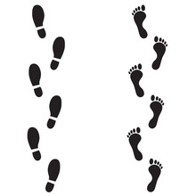 Footprint Icon Isolated On White Background. Vector Art.
