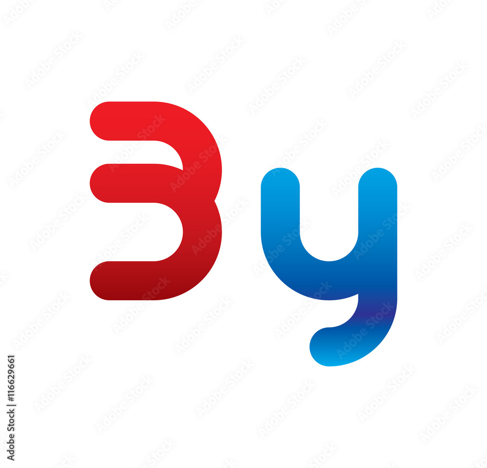 3y logo initial blue and red Stock Vector | Adobe Stock, image size:1000x960