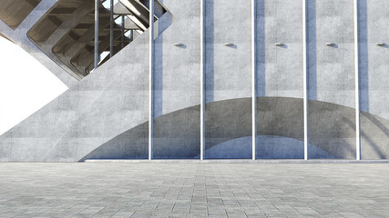 Wall Mural - Abstract concrete geometric structure background. 3D rendering
