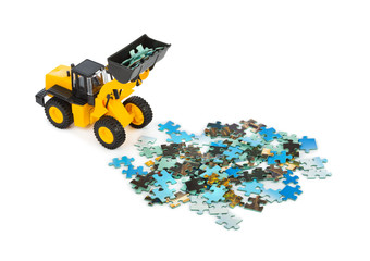 Wall Mural - Toy loader and puzzle