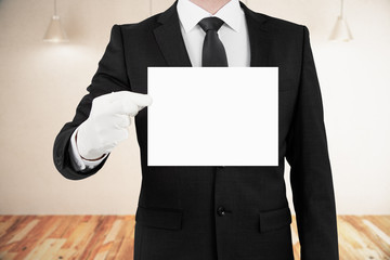 Sticker - Businessperson with blank card