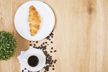 Wall Mural - Coffee and croissant