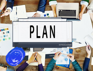 Canvas Print - Plan Planning Architecture Blueprint Drawing Concept