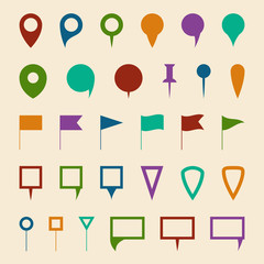 Sticker - Map navigation pin pointer vector symbols