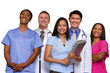 © digitalskillet1 - Group of happy multiracial medical team.