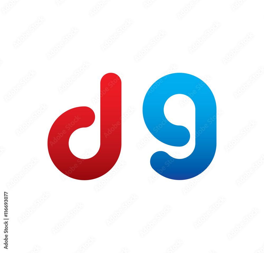d9 logo initial blue and red Stock Vector | Adobe Stock