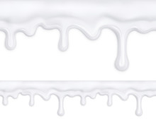 White Doughnut Glaze, Vector Seamless Pattern Mesh