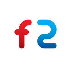 f2 logo initial blue and red