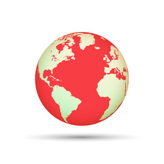 Wall Mural - Illustration of a world globe isolated on a white background
