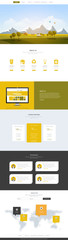 Canvas Print - creative one page website design template with countryside landscape vector illustration. simple bus