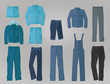 Male denim clothing in flat design