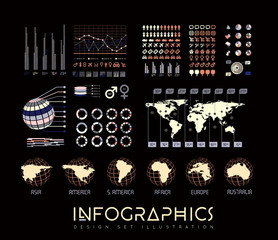 Wall Mural - Infographics vector set illustration