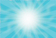 Blue Sunny Haze Pop Art Retro Vector Background