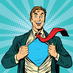 Wall Mural - Super hero male businessman