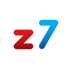 Wall Mural - z7 logo initial blue and red