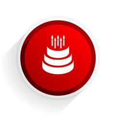 Leinwandbilder - cake flat icon with shadow on white background, red modern design web element