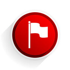 Poster - flag flat icon with shadow on white background, red modern design web element